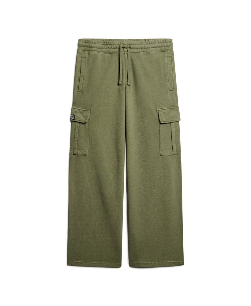 spodnie dresowe athletic essentials vintage wide cargo w kolorze oliwkowo-khaki