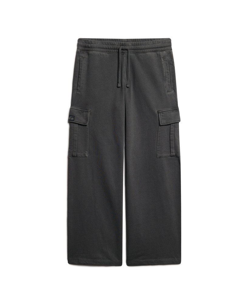 spodnie dresowe athletic essentials vintage wide cargo w kolorze spranej czerni
