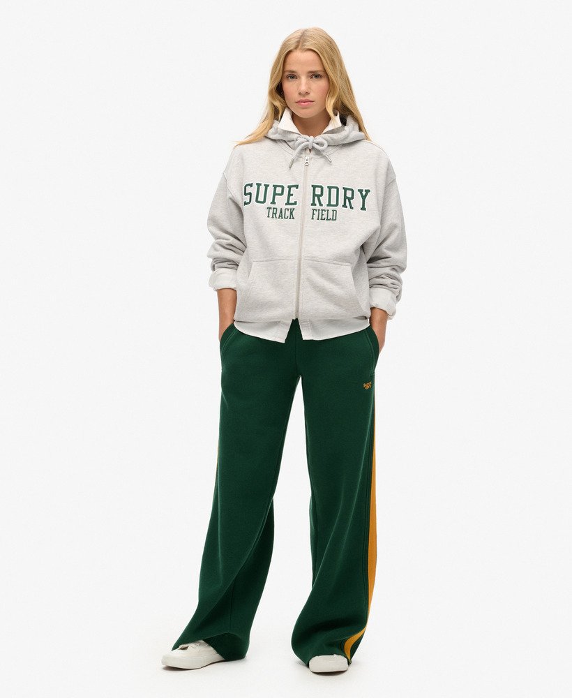 spodnie dresowe essential logo straight joggers w kolorze emaliowanej zieleni