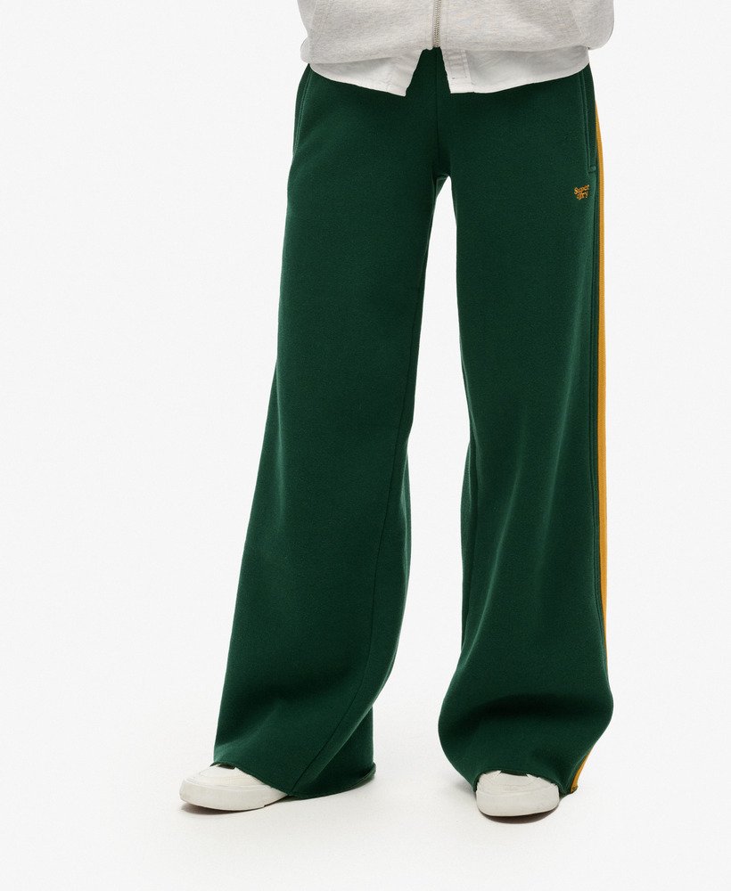 spodnie dresowe essential logo straight joggers w kolorze emaliowanej zieleni