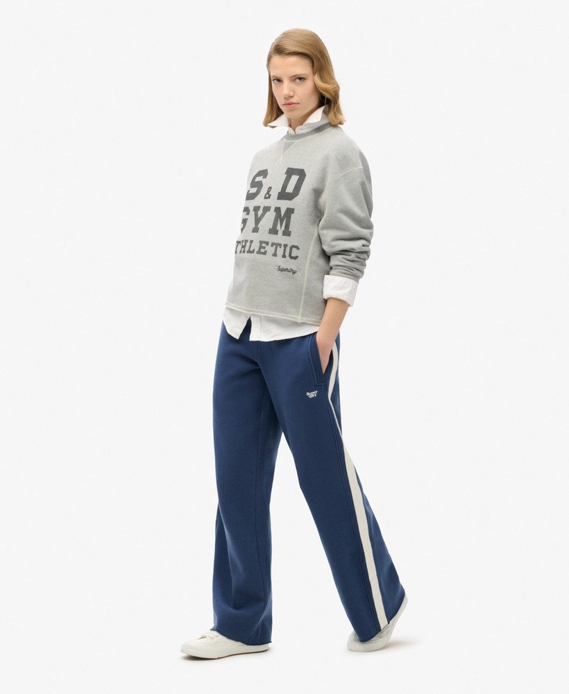 spodnie dresowe essential logo straight joggers w kolorze marynarskim