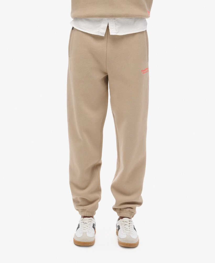 spodnie dresowe essential logo z mankietami w kolorze cobblestone grey