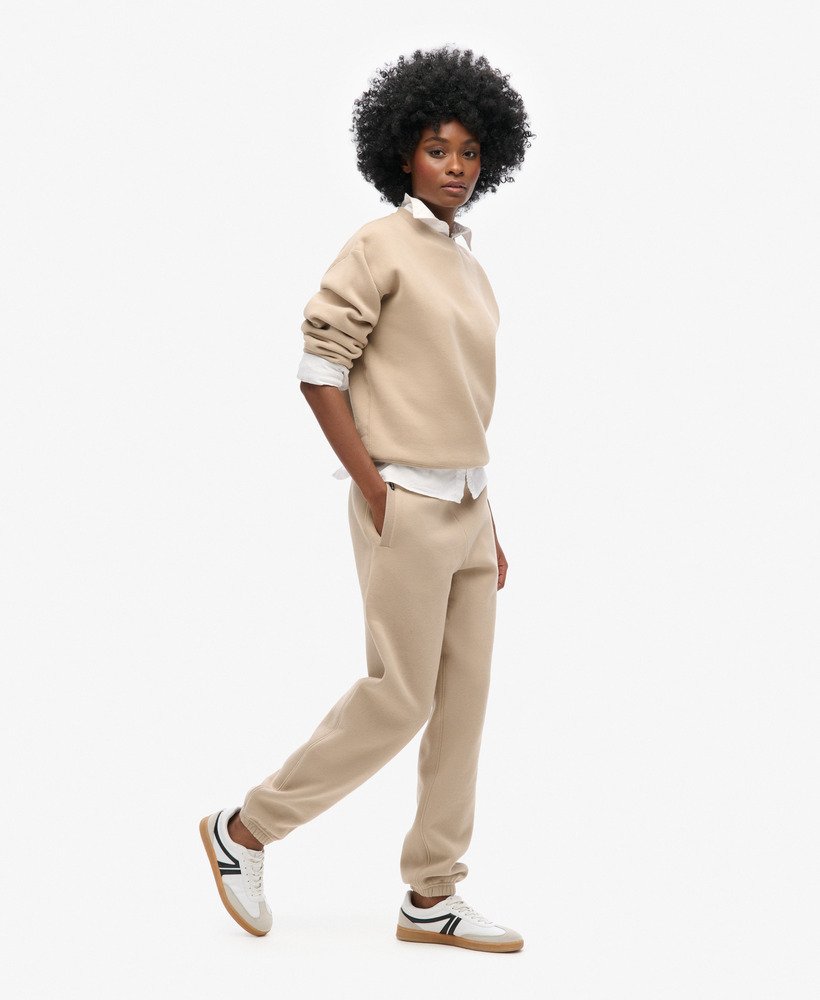 spodnie dresowe essential logo z mankietami w kolorze cobblestone grey
