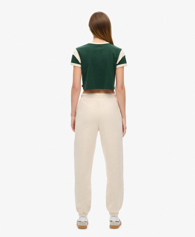 spodnie dresowe essential logo cuffed joggers w kolorze jasnobrązowym