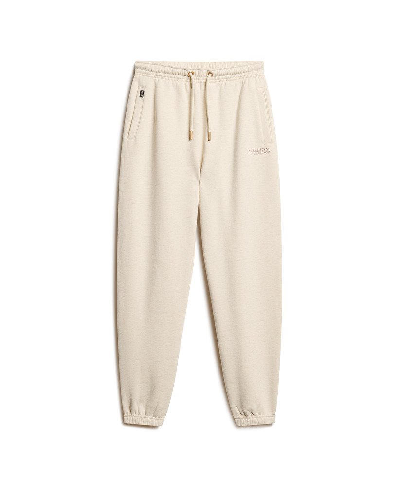 spodnie dresowe essential logo cuffed joggers w kolorze jasnobrązowym