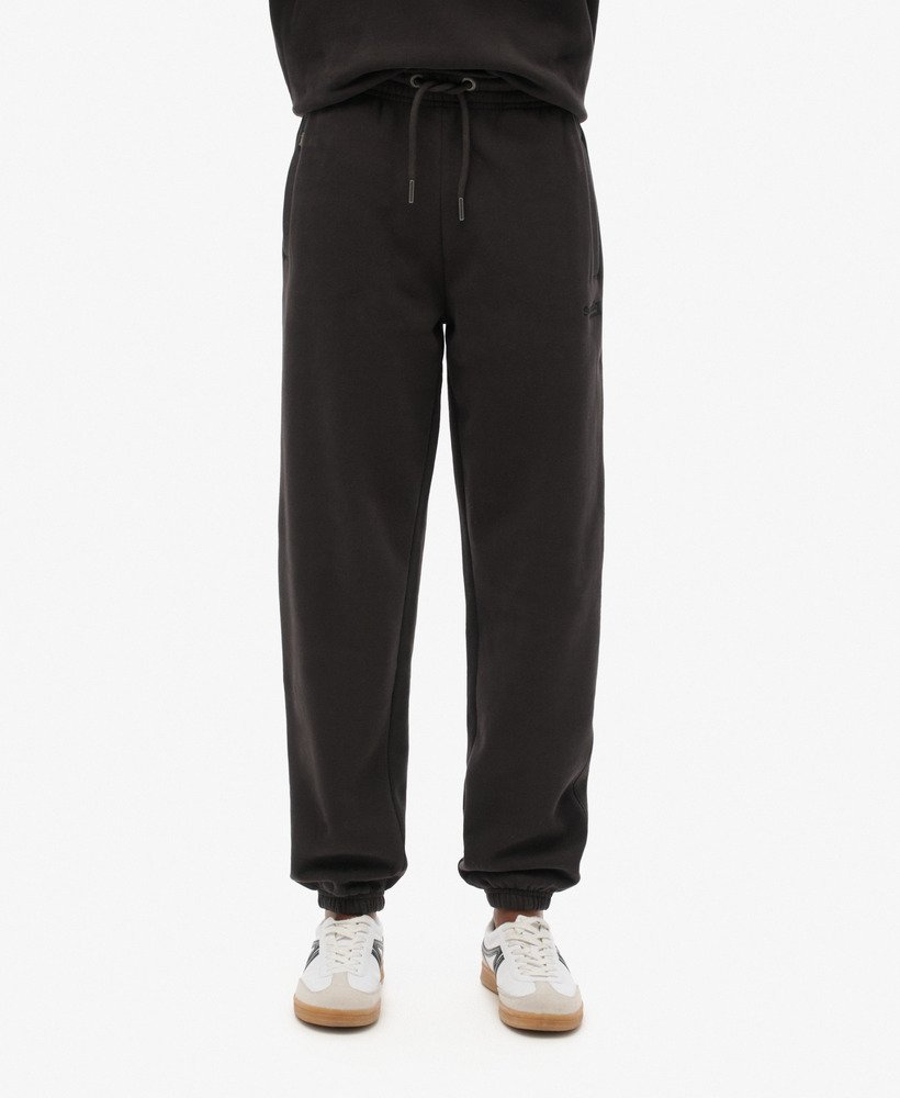 spodnie dresowe essential logo z mankietami w kolorze bison black