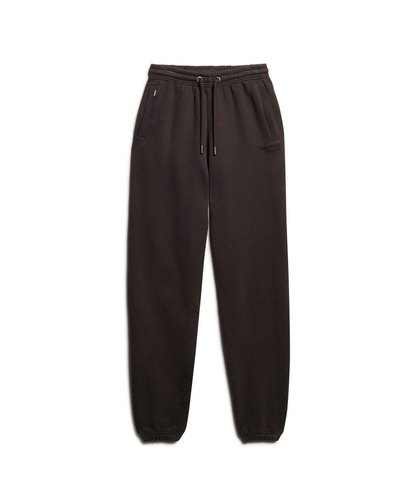 spodnie dresowe essential logo z mankietami w kolorze bison black