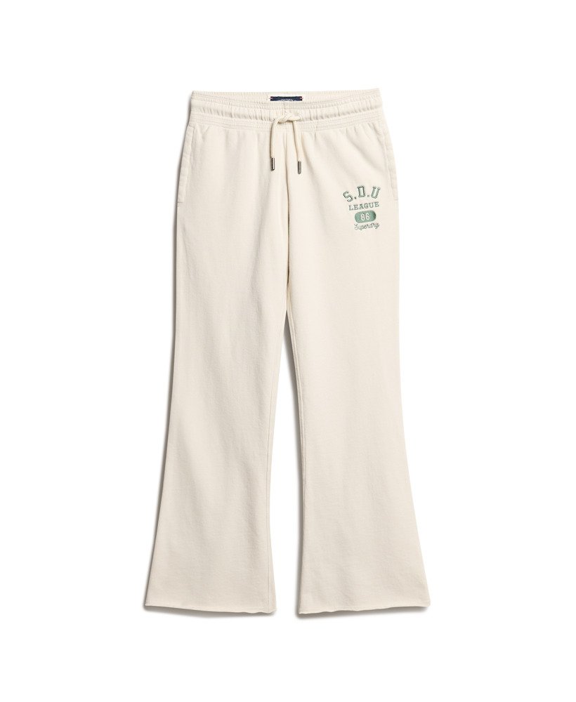spodnie dresowe athletic essentials low rise flare w kolorze turtledove cream