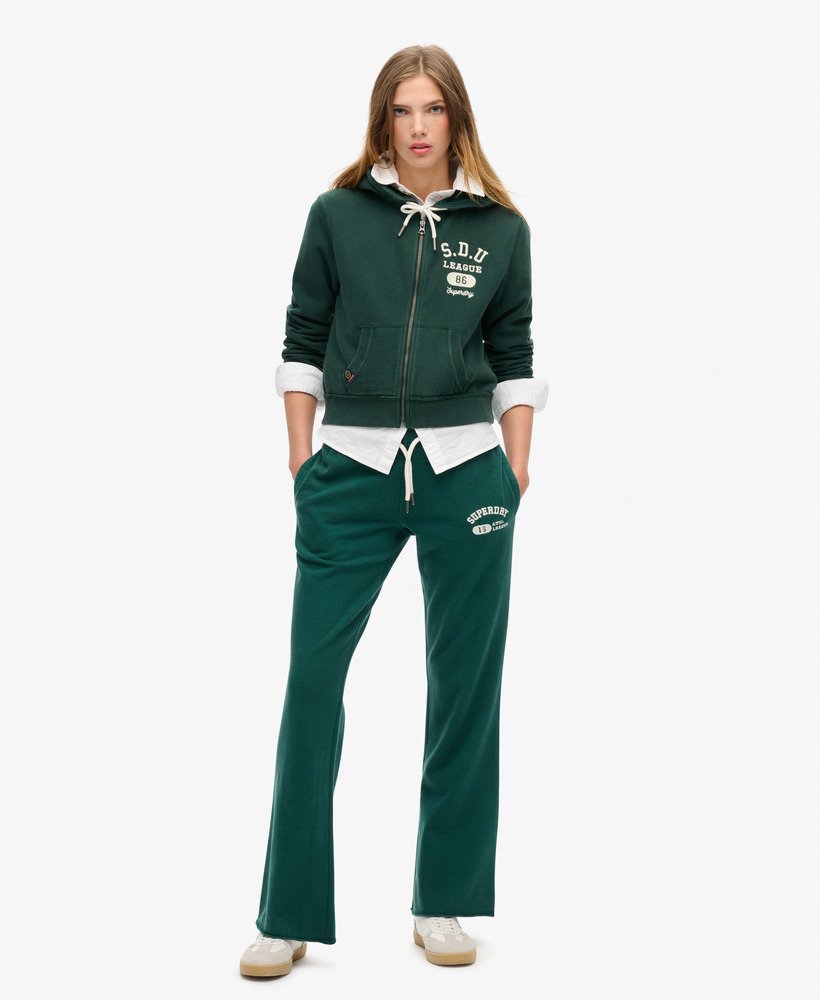 spodnie dresowe athletic essentials low rise flare w kolorze ciemnej sosny