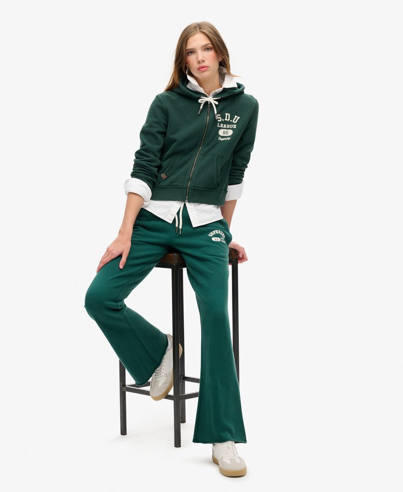 spodnie dresowe athletic essentials low rise flare w kolorze ciemnej sosny