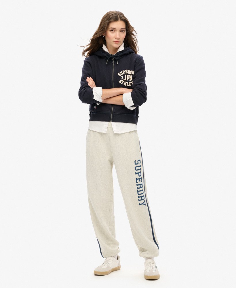 spodnie dresowe athletic essentials vintage side stripe w kolorze oatmeal grey marl