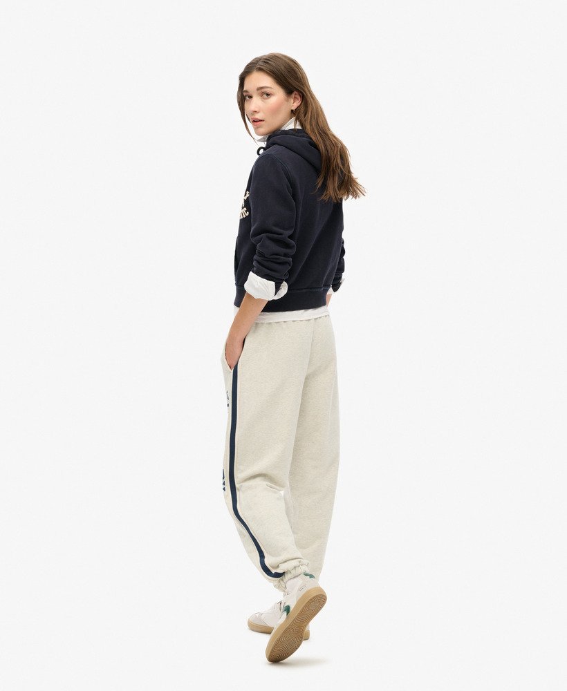 spodnie dresowe athletic essentials vintage side stripe w kolorze oatmeal grey marl