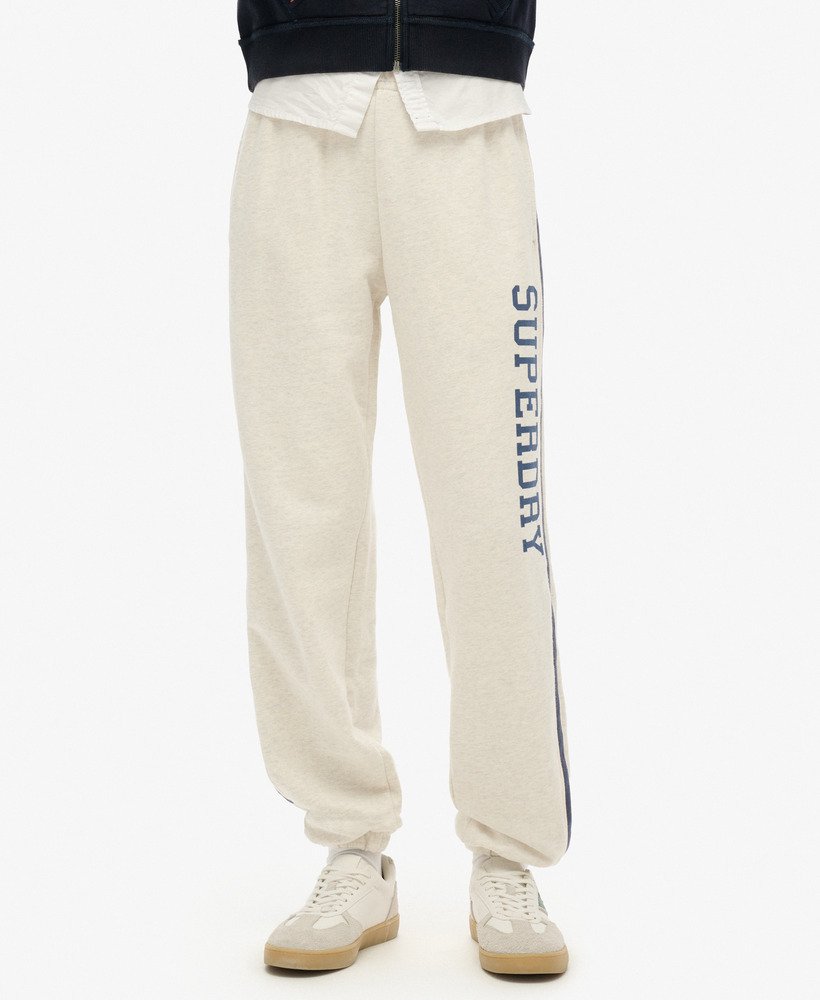 spodnie dresowe athletic essentials vintage side stripe w kolorze oatmeal grey marl