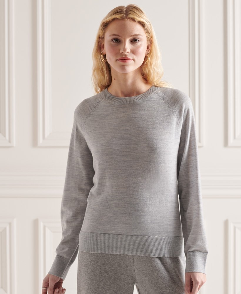 sweter z wełny merino w kolorze mid marl