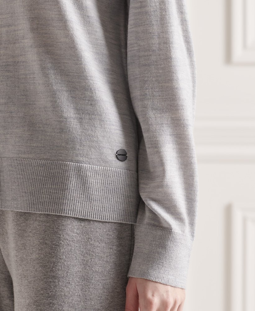 sweter z wełny merino w kolorze mid marl