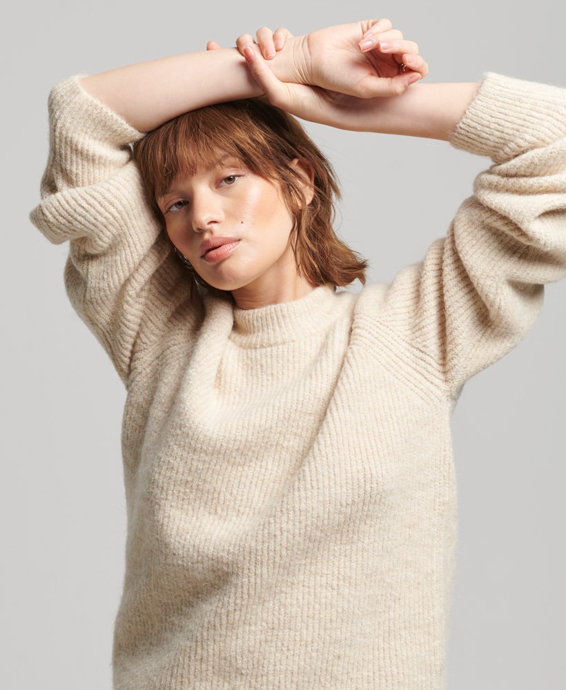 sweter essential rib crew w kolorze ecru