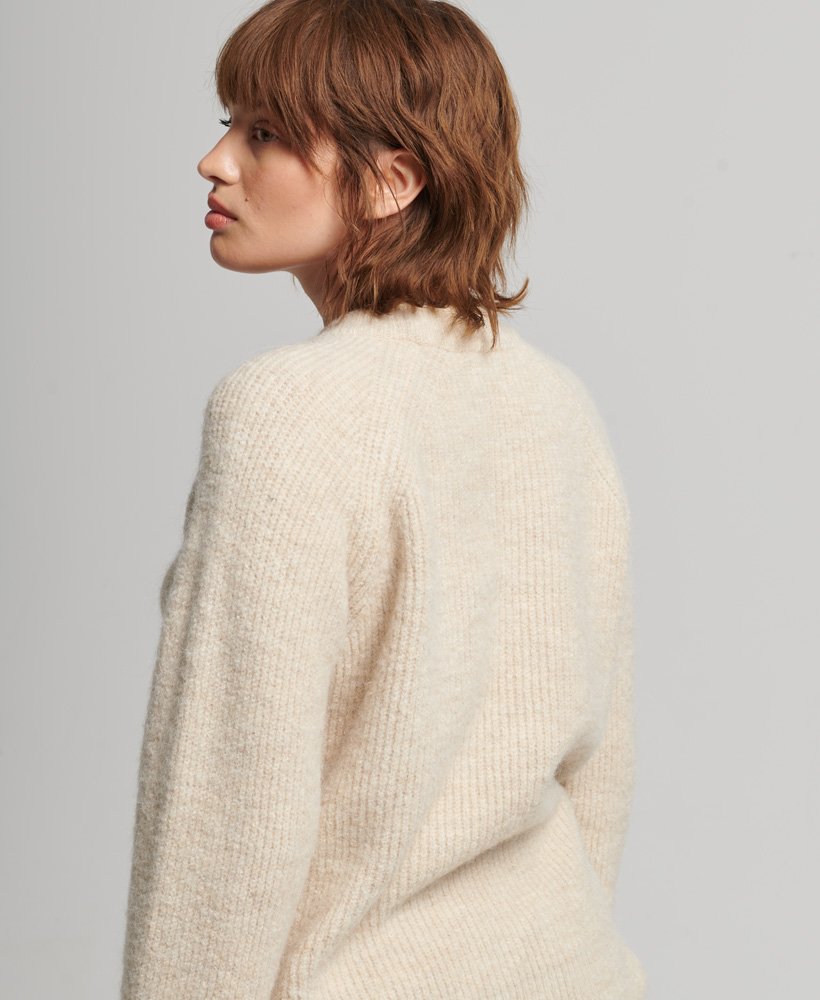 sweter essential rib crew w kolorze ecru