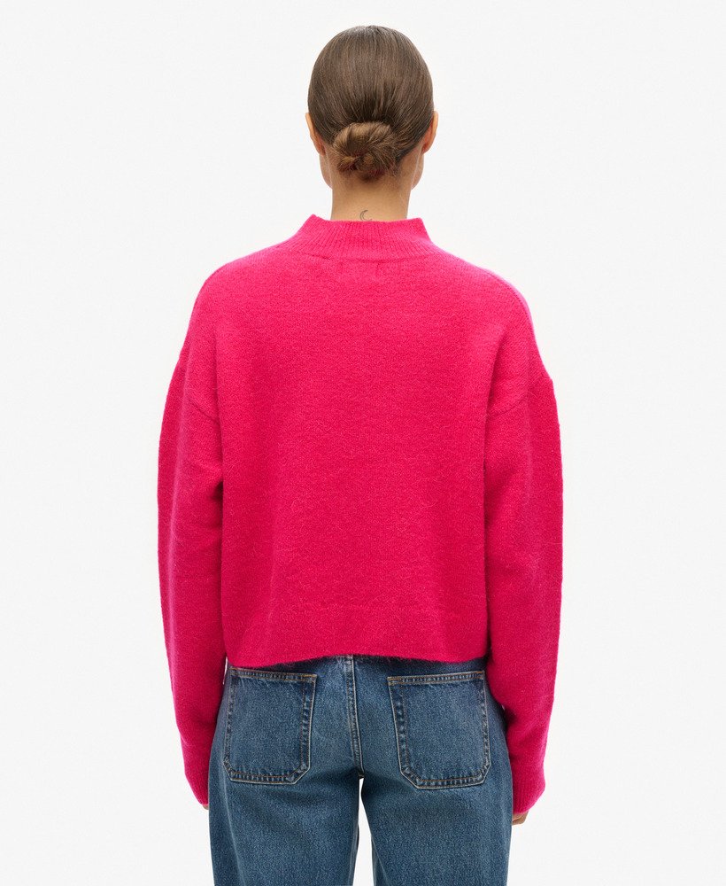 klasyczny sweter z golfem essential w kolorze gorĄcego rÓŻu