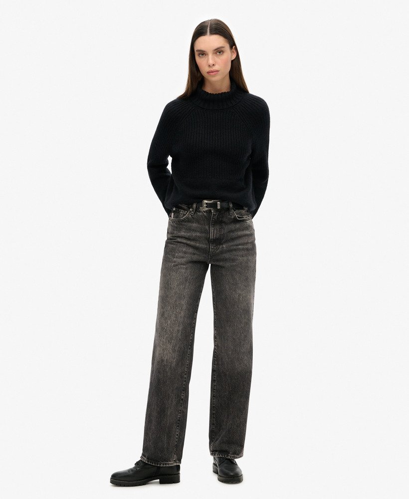 golf z dzianiny prążkowanej essential rib knit w kolorze eclipse navy