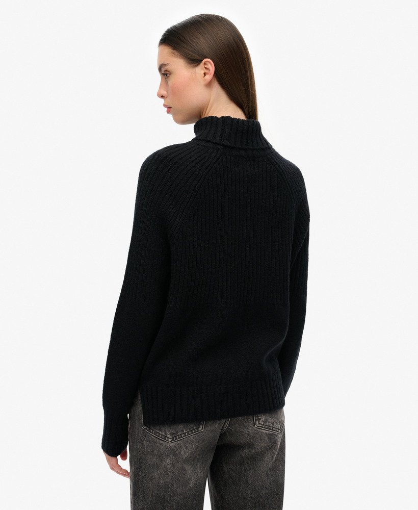 golf z dzianiny prążkowanej essential rib knit w kolorze eclipse navy
