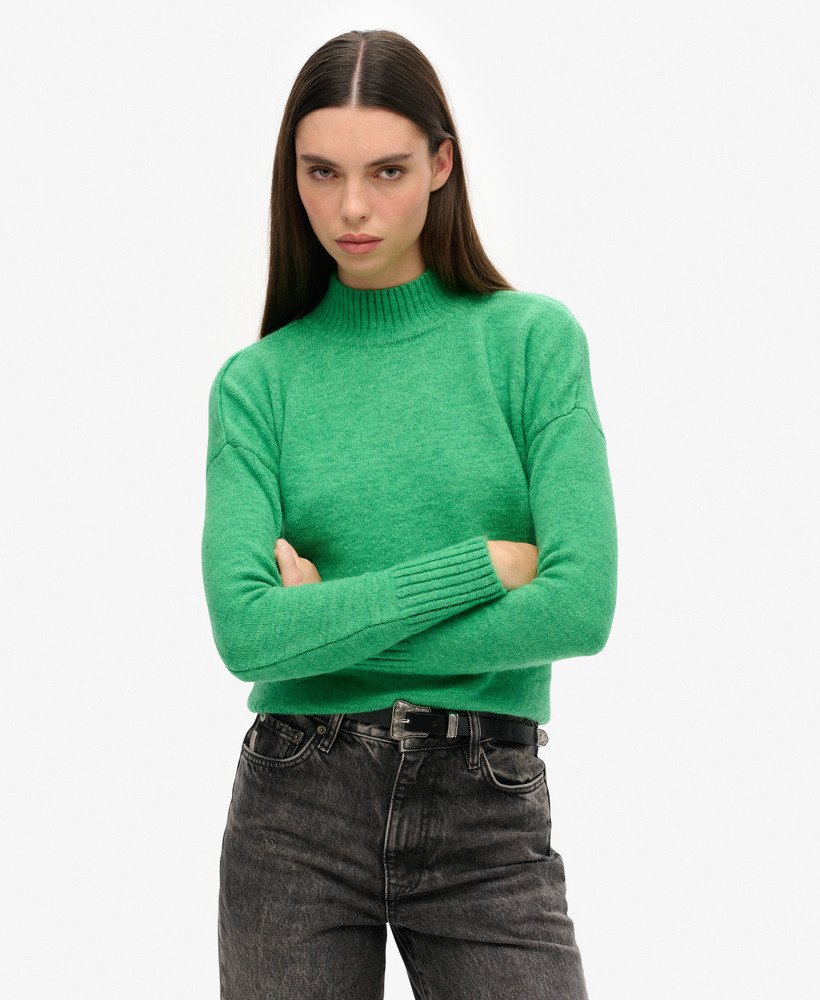 niezbędny sweter z golfem w kolorze drop kick green