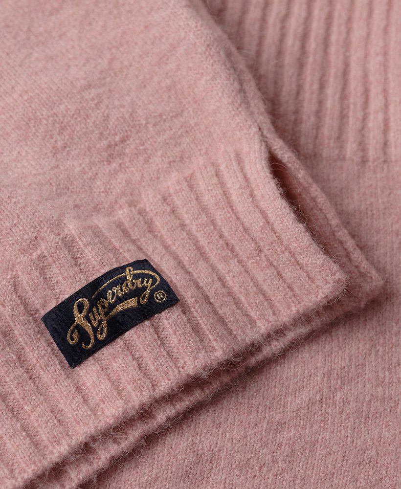 golf z dzianiny prążkowanej essential rib knit w kolorze jasnoróżowym