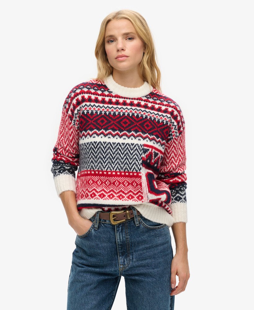 sweter z dzianiny w stylu mieszanym w kolorze wielokolorowym