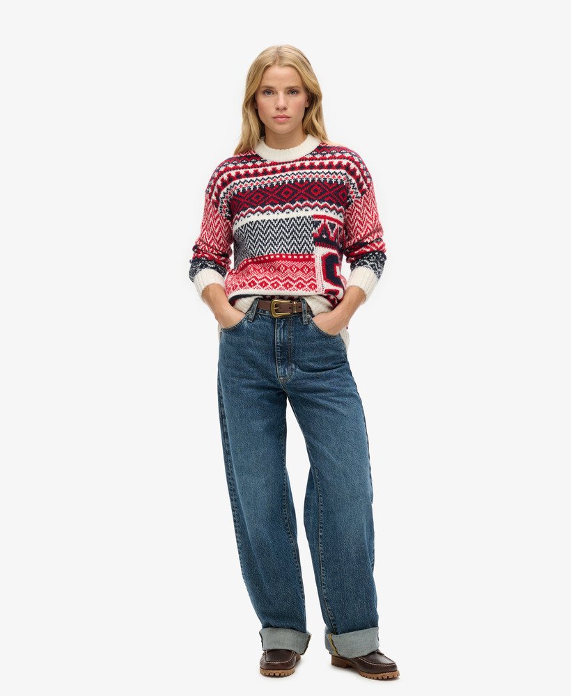 sweter z dzianiny w stylu mieszanym w kolorze wielokolorowym