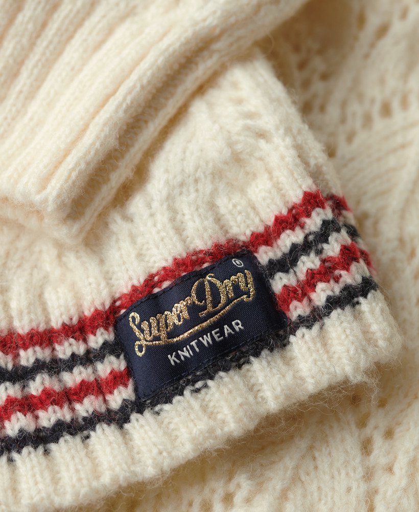 sweter z dzianiny pointelle w kolorze ice stone