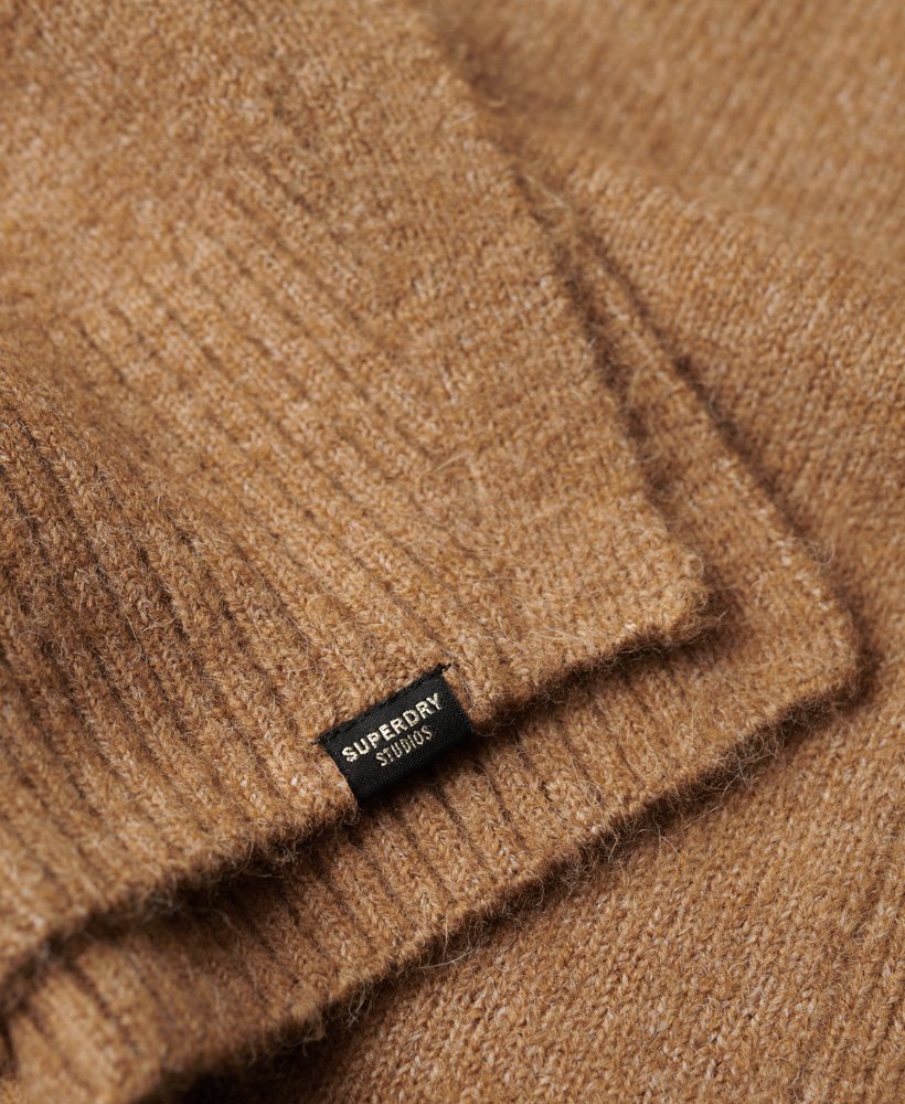 luźny sweter z dekoltem w serek w kolorze corps beige marl