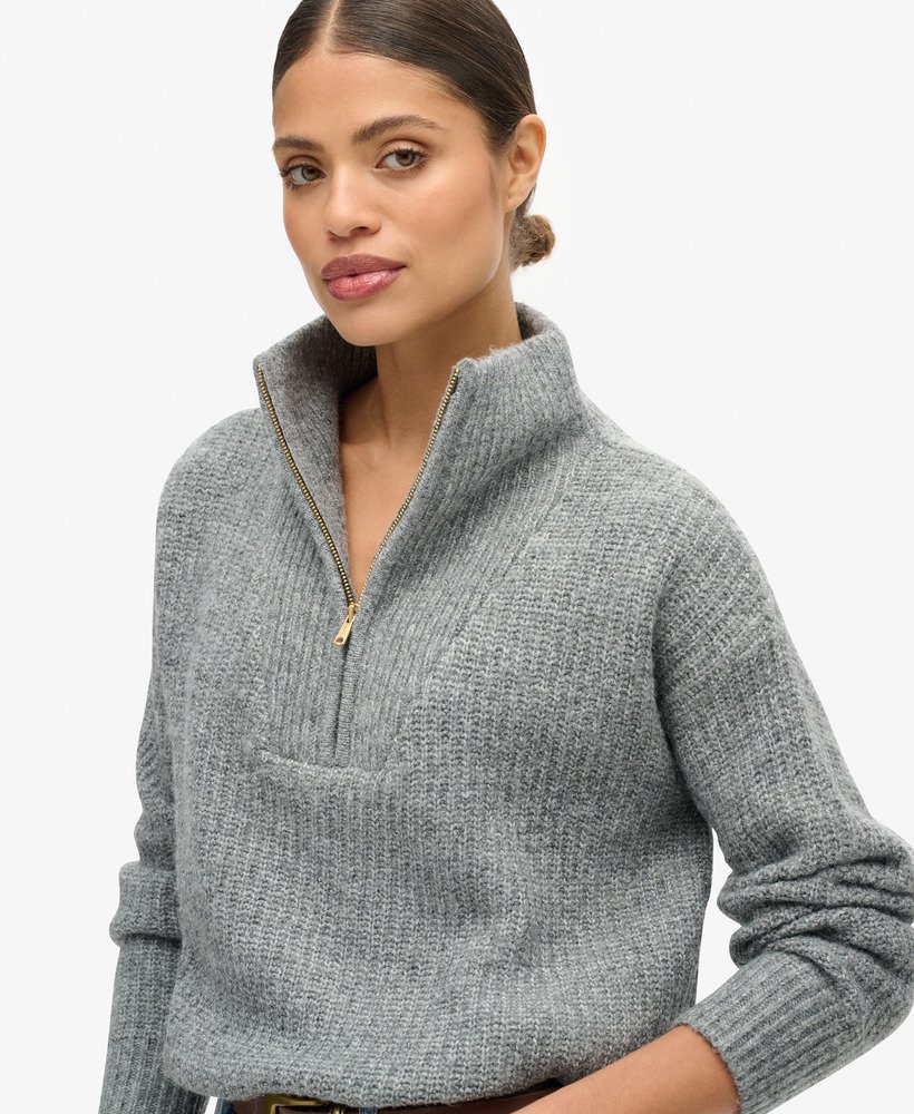 niezbędny sweter z zamkiem błyskawicznym w kolorze charcoal mar
