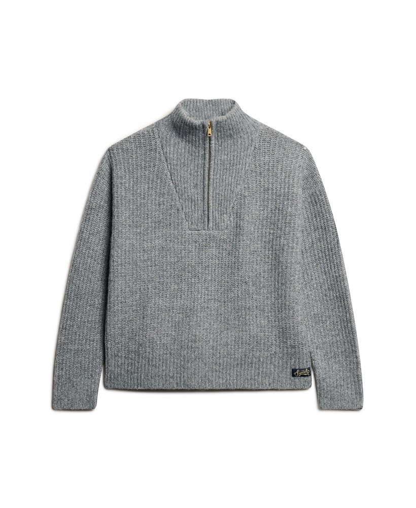 niezbędny sweter z zamkiem błyskawicznym w kolorze charcoal mar