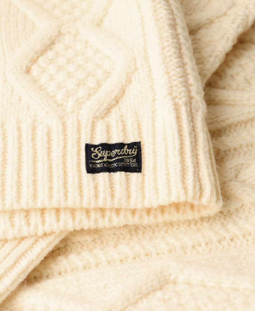 sweter cable high neck w kolorze jasper white