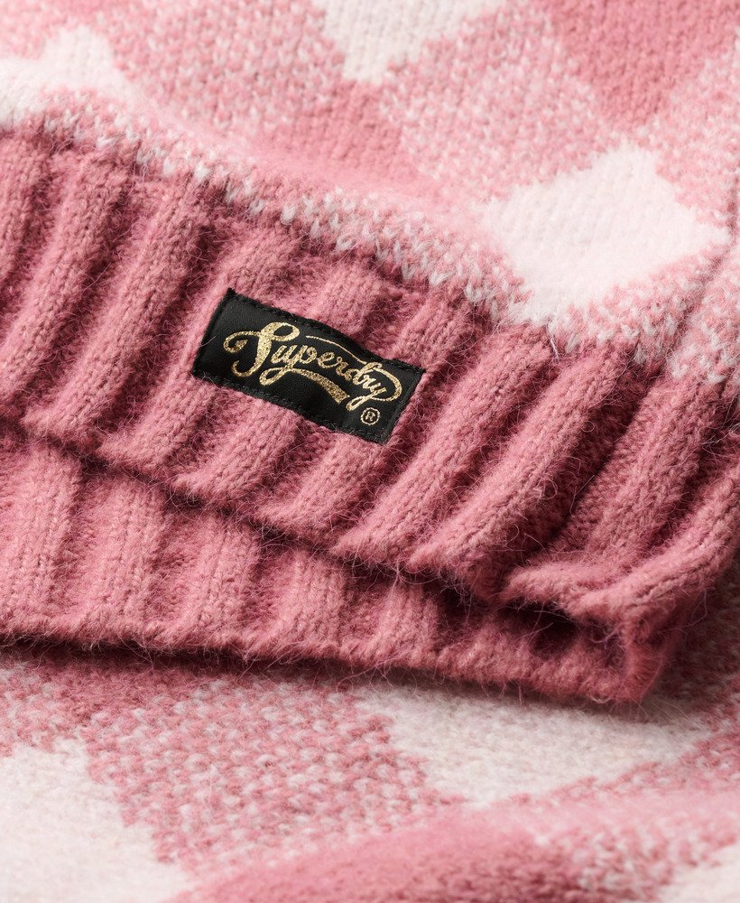 sweter w romby w kolorze mauvewood pink