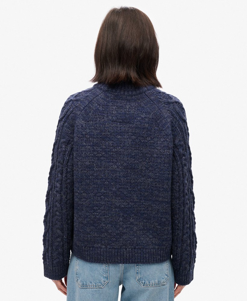 sweter z golfem cable w kolorze island navy twist