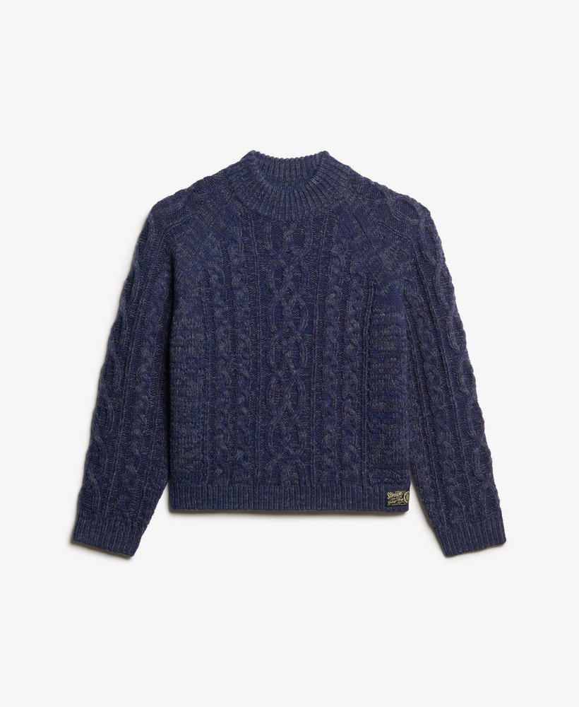sweter z golfem cable w kolorze island navy twist