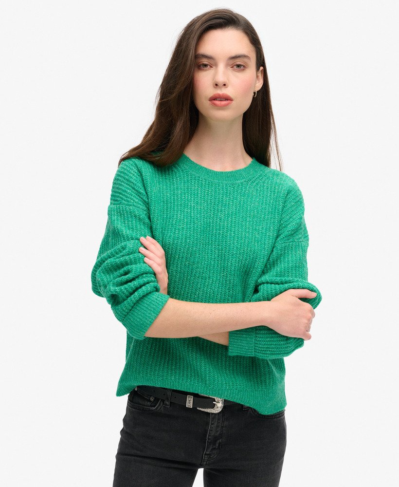 sweter z okrągłym dekoltem w kolorze drop kick green twist