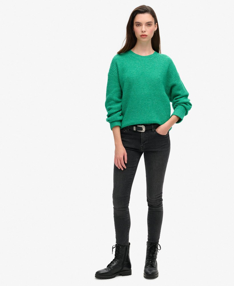 sweter z okrągłym dekoltem w kolorze drop kick green twist