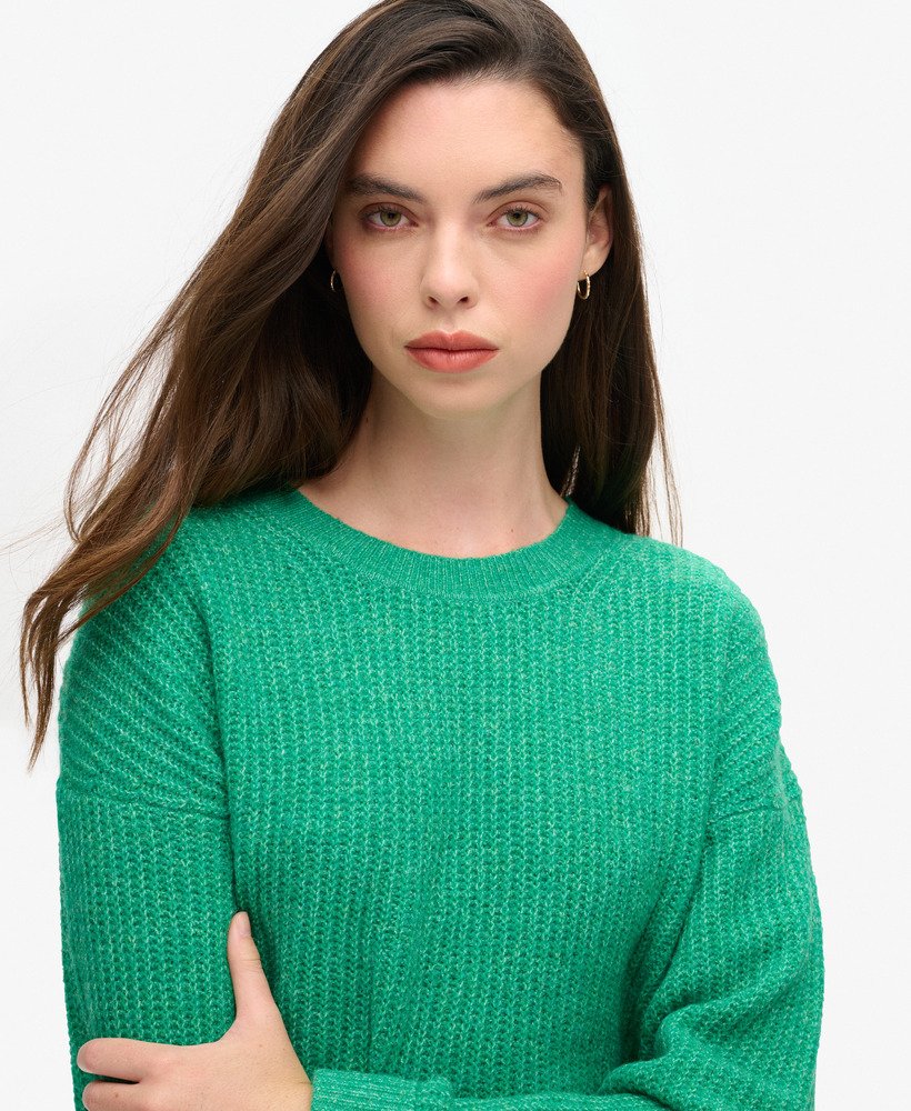 sweter z okrągłym dekoltem w kolorze drop kick green twist