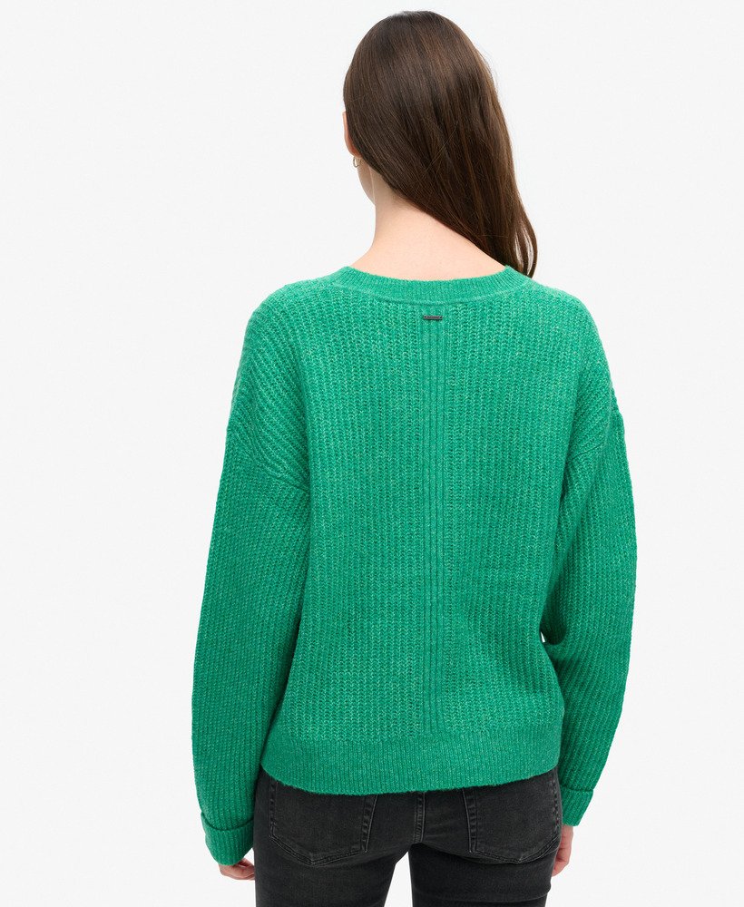 sweter z okrągłym dekoltem w kolorze drop kick green twist