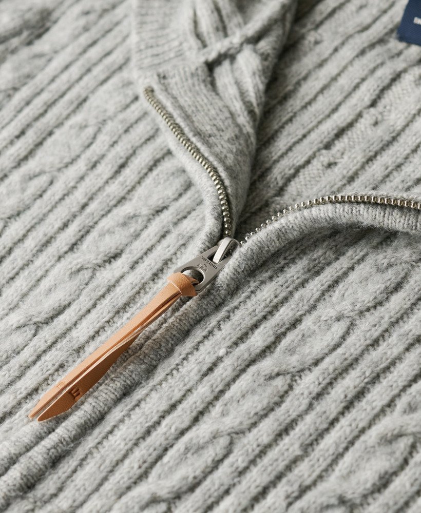 bluza z kapturem i zamkiem cable knit w kolorze jasnoszarym