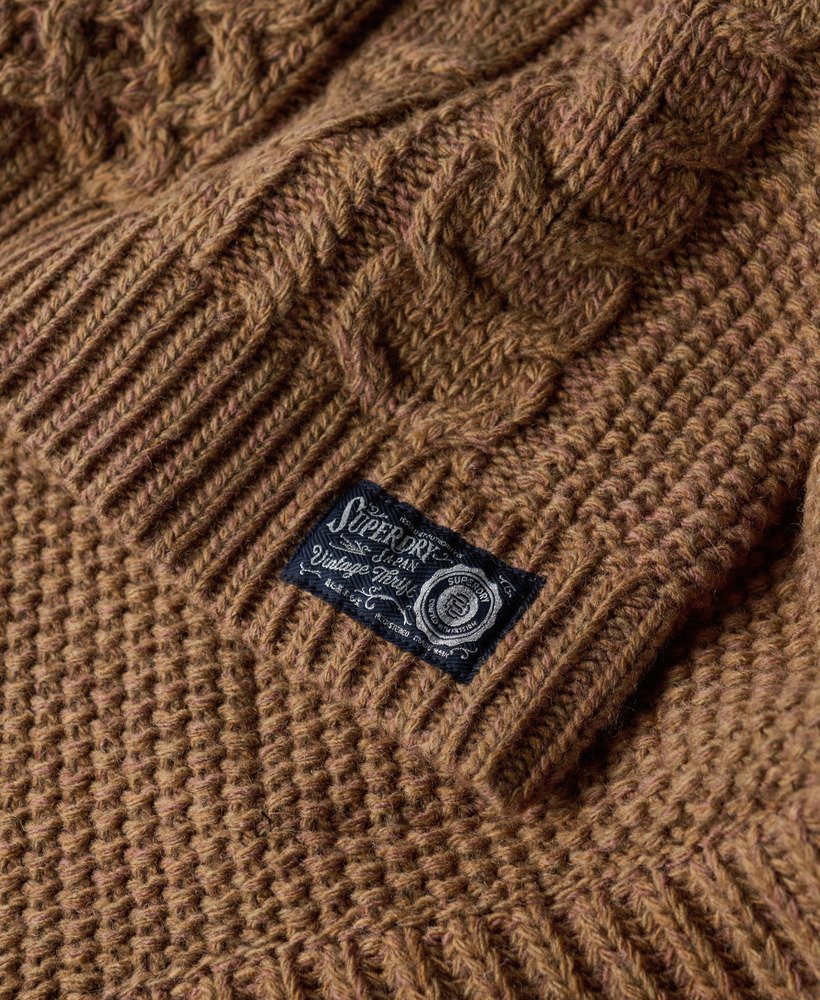 sweter cable roll neck w kolorze island caramel twist