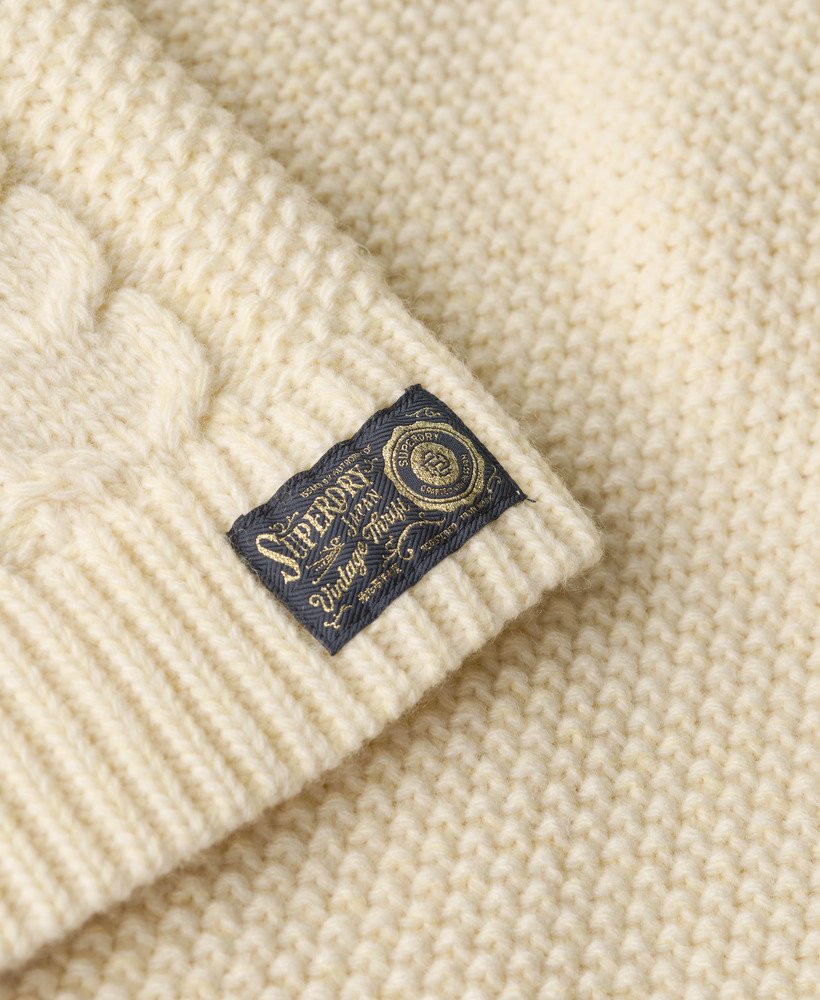 sweter cable roll neck w kolorze island ecru