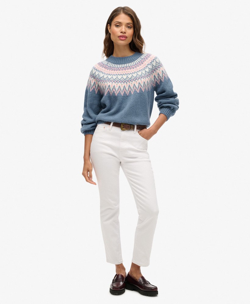 luźny sweter w kolorze ecru multi
