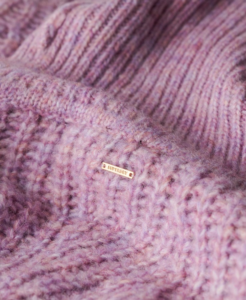 sweter z prążkowanym ściągaczem i głębokim dekoltem w kolorze dusty rose twist