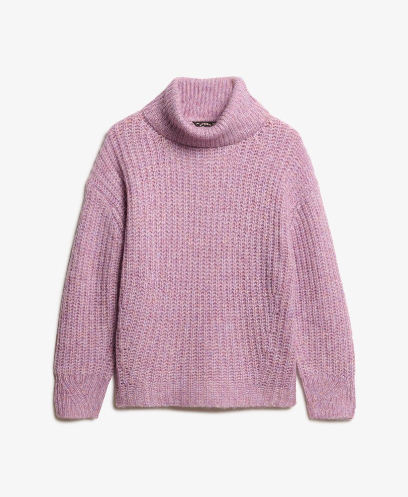 sweter z prążkowanym ściągaczem i głębokim dekoltem w kolorze dusty rose twist