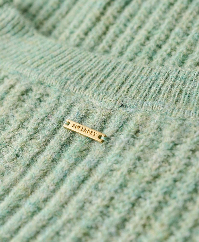sweter z okrągłym dekoltem w kolorze szczotkowanego zielonego twistu