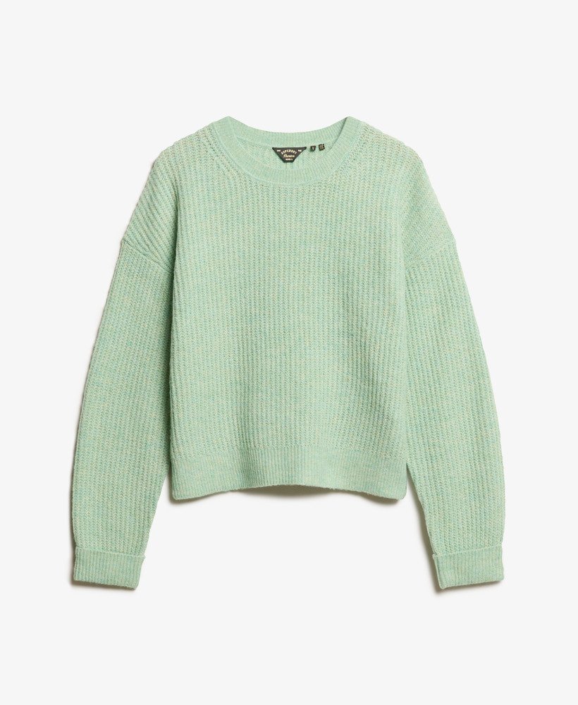 sweter z okrągłym dekoltem w kolorze szczotkowanego zielonego twistu