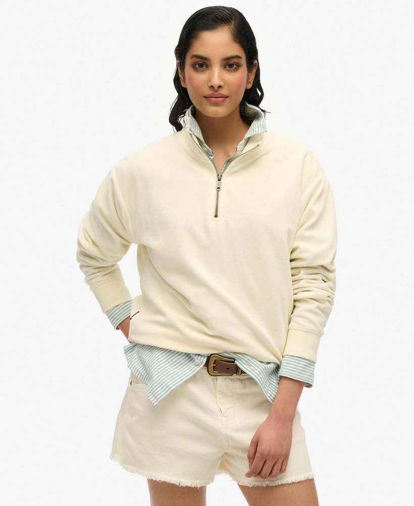 welurowy półzamek w kolorze desert bone off white