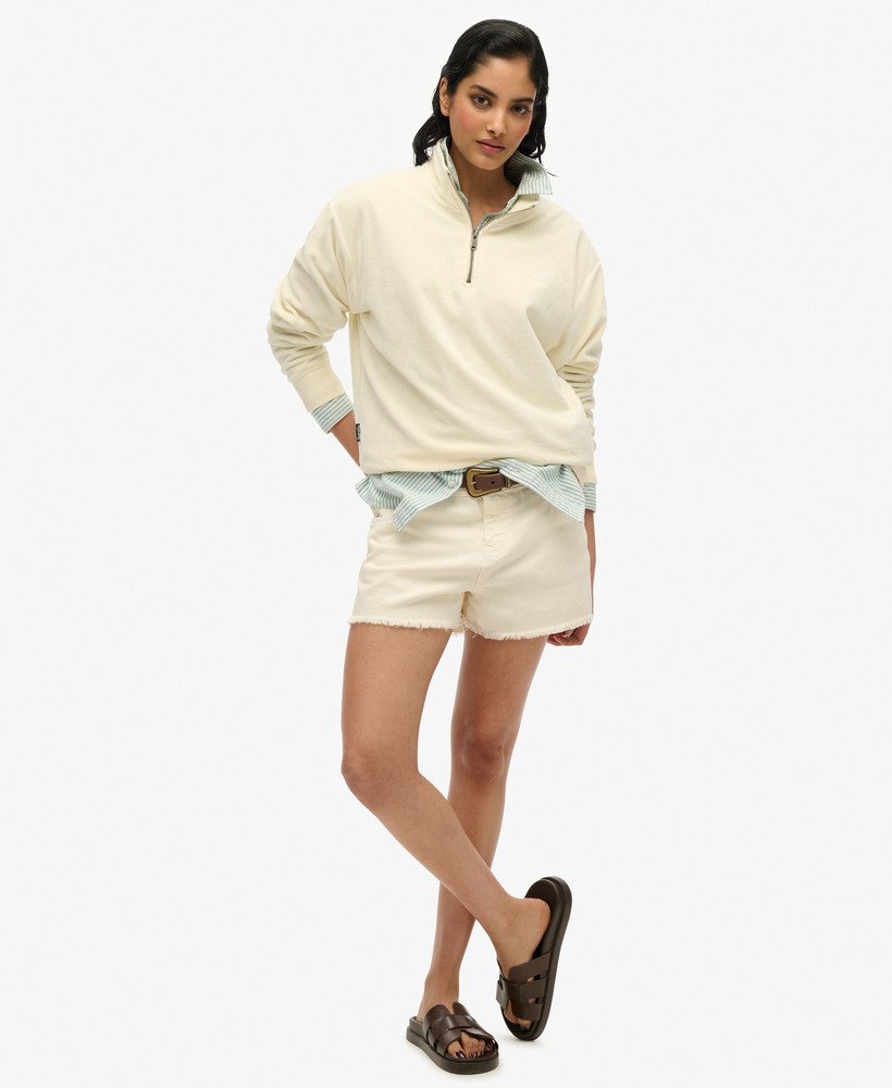 welurowy półzamek w kolorze desert bone off white